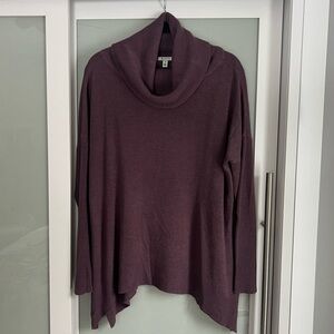 Susina Plum Cowl Neck Knit Sweater